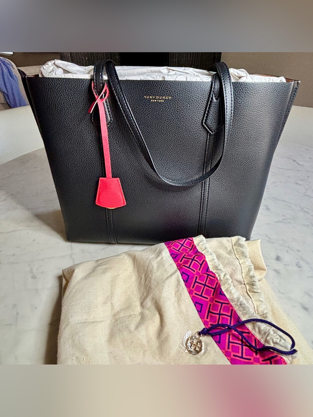 Tory Burch Black Leather Tote